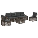 vidaXL Ensemble de canapé de jardin 7 Pièces Gris polyrotin
