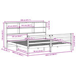 vidaXL Lit bibliothèque sans matelas cire marron 200x200cm bois massif