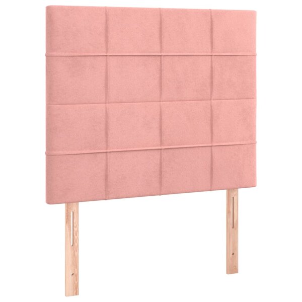vidaXL Tête de lit Rose 90x5x118/128 cm Velours