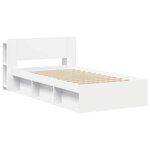 vidaXL Cadre de lit avec rangement Blanc 90 x 190 cm Bois d'ingénierie