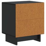 vidaXL Cabinet de chevet 2 pc Noir 43 x 34 5 x 50 cm Bois d'ingénierie