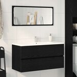 vidaXL Meuble de Lavabo de Salle de Bain Chêne noir 90 x 38 5 x 45 cm