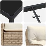 vidaXL Ensemble de Salle à Manger de Jardin 7 pièces avec Coussins Beige Poly Rattan