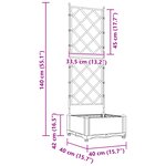 vidaXL Jardinière de Jardin avec Treillis Noire 40x40x125.5 cm