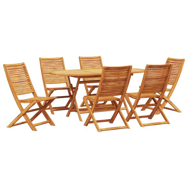 vidaXL Set de salle à manger de jardin 7 pièces en bois massif d'acacia