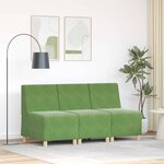 vidaXL Unité de Sofa Modulaire Sans Accoudoirs 3 Pièces Vert clair