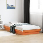 vidaXL Cadre de lit à LED sans matelas 90x200 cm bois massif