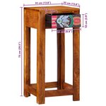 vidaXL Guéridon téléphone Marron 35 x 35 x 75 cm Bois d'acacia massif