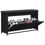 vidaXL Banc à chaussures avec tiroir rabattable noir 102x32x56 cm