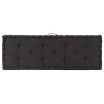 vidaXL Coussin de plancher de palette Coton 120x40x7 cm Noir