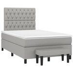vidaXL Sommier à lattes de lit et matelas gris clair 120x190 cm tissu