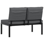 vidaXL Banc de jardin avec coussins noir aluminium