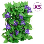 vidaXL Treillis de lierre artificiel extensible 5 Pièces vert 180x20 cm