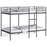 vidaXL Lit superposé sans matelas noir 100x200 cm acier
