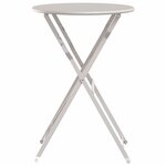 vidaXL Table de bistrot pliante beige Ø50 x 71 cm en acier recouvert de poudre