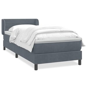 vidaXL Sommier à lattes de lit et matelas gris foncé 80x210 cm velours