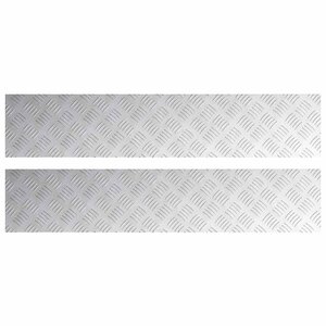 vidaXL Nez de marche Rectangulaire 2 Pièces Argenté 100 x 20 cm Aluminium