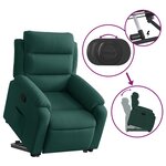 vidaXL Fauteuil inclinable Vert foncé Velours
