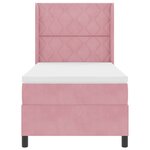 Lit avec sommier et matelas vidaXL Rose 90x200 cm Velours