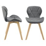 Lot de 2 chaises de salle à manger similicuir 81 x 57 x 49 cm gris 03_0006758