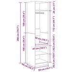 vidaXL Armoire avec étagère avec stockage Chêne noir Bois d'ingénierie