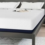 vidaXL Matelas Blanc et Bleu 160 x 200 cm Mousse à mémoire de gel