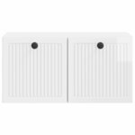 vidaXL Meuble TV mural Montage mural Blanc brillant 59 5 x 31 x 30 cm