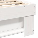 vidaXL Cadre de lit Blanc 200 x 200 cm Bois massif en pin
