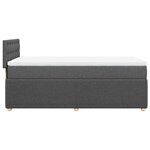 vidaXL Sommier à lattes de lit avec matelas Gris foncé 80x200 cm Tissu