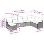 Ensemble de canapé de jardin 8 pièces avec coussins en poly rotin beige