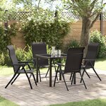 vidaXL Ensemble de salle à manger de jardin 5 pièces Noir Poly Rattan