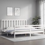vidaXL Cadre de lit sans matelas blanc 200x200 cm bois massif de pin