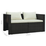 vidaXL Salon de jardin 6 Pièces avec coussins Résine tressée Marron