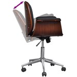 vidaXL Chaise pivotante Bois courbé et similicuir
