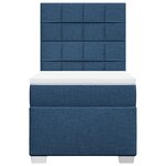 vidaXL Sommier à lattes de lit avec matelas Bleu 90x200 cm Tissu