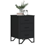 vidaXL Table de chevet noir 40x41x60 cm bois d’ingénierie