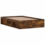 vidaXL Cadre de lit chêne fumé 120x190 cm petit double
