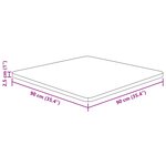 vidaXL Dessus de table carré 90x90x2 5 cm Bois chêne massif non traité