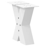 vidaXL Pieds de table basse en forme de X  2 pièces  blanc  30 x (30-31) cm  acier