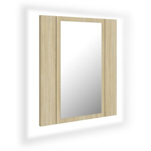 vidaXL Armoire à miroir LED de bain Chêne sonoma 40x12x45 cm Acrylique