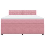 vidaXL Sommier à lattes de lit avec matelas Rose 180x200 cm Velours