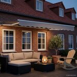 vidaXL Cadre de store électrique avec LED Blanc 3 5 x 2 5 m Aluminium