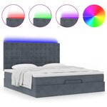 vidaXL Cadre de lit ottoman avec matelas gris foncé 200x200 cm velours
