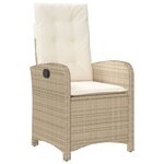 vidaXL Ensemble à manger de jardin et coussins 9 Pièces beige Poly rotin