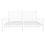 vidaXL Cadre de lit métal sans matelas et pied de lit blanc 200x200 cm