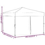 vidaXL Tente de réception pliable avec parois Anthracite 3x3 m