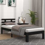 vidaXL Cadre de lit Noir Bois massif 90x200 cm