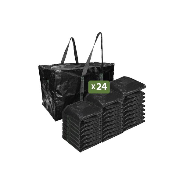 Pack and Move - Lot 24 Grands Sacs Déménagement  Rangement Et Transport Ultra Résistant - Réutilisable - Poignées Solides - 100L