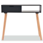 vidaXL Table console Bois de pin massif 80 x 30 x 72 cm Noir
