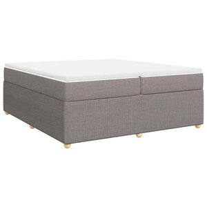 vidaXL Sommier à lattes de lit avec matelas Taupe 200x200 cm Tissu